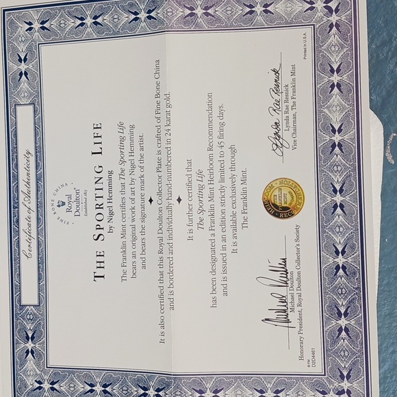 The Sporting Life Collector's Plate - Picture 3 of 3